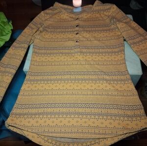 Columbia Tan Geometric Henley Shirt